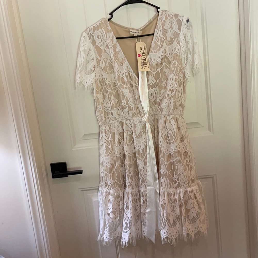 Southern fried chics white short dress